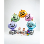 Шар (22''/56 см) Фигура, Страшная тыква на Хэллоуин, Оранжевый, 1 шт., G72067