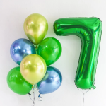 Шар (34''/86 см) Цифра, 7 Slim, Зеленый, 1 шт. в уп., 130027