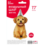 Шар с клапаном (17''/43 см) Мини-фигура, Песик в колпачке, 5 шт. в уп., 27147