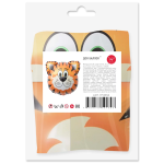 Шар с клапаном (14''/36 см) Мини-фигура, Голова, Тигр, 5 шт. в уп. (цв.этик.), 17133S5