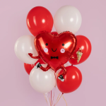 Шар (26''/66 см) Сердце, Влюбленный смайл, Красный, 1 шт., 26335