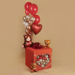 Шар (23''/58 см) Фигура, Мишка с сердцем (надув воздухом), 1 шт., 24624