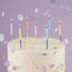 Свечи Нежное ассорти/Серебро, Металлик, 0,55*9,5 + 1 см, 8 шт. с держат., 630260