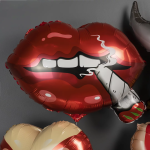 Шар (23''/58 см) Фигура, Губы, Красный, 1 шт., 23637