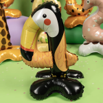 Шар (23''/58 см) Цифра на подставке, 4 Зверята, Тукан, 1 шт. в уп., 24654