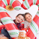 Шар (35''/89 см) Фигура, Леденец трость, Красный, Голография, 1 шт., 85631H