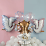 Шар 3D (19''/48 см) Сфера, Ножка малышки, Прозрачный/Розовый, Кристалл, 1 шт. в уп., G74012SVT-P