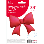 Шар (39''/99 см) Фигура, Бант, Красный, Сатин, 1 шт. в уп., 26458