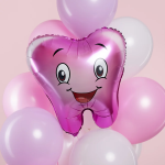 Шар (22''/56 см) Фигура, Зубик, Розовый, 1 шт., 15151