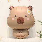 Шар (28''/71 см) Фигура, Капибара с ромашкой, Сатин, 1 шт. в уп., 26692