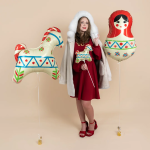 Шар (31''/79 см) Фигура, Матрешка Русский узор, 1 шт. в уп., 943128