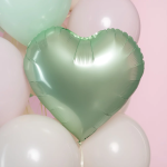 Шар (18''/46 см) Сердце, Мятный, Сатин, 1 шт., 26440