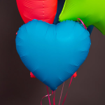 Шар (18''/46 см) Сердце, Синий, Неон, 1 шт., 26235