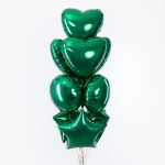 Шар (18''/46 см) Сердце, Зеленый, Сатин, 1 шт., 201500SVE