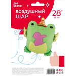 Шар (28''/71 см) Фигура, Лягушка с сердечком, 1 шт. в уп., 23792