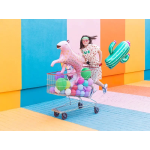 Шар (46''/117 см) Фигура, Леопард, Розовый, 1 шт., 19622