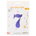 Шар (40''/102 см) Цифра, 7, Сиреневый, Металлик, 1 шт. в уп., 24217