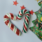 Шар (12''/30 см) Мини-фигура, Леденец трость, Красный/Зеленый, 1 шт., 902844VE