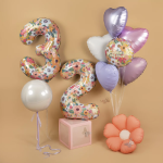 Шар (30''/76 см) Цветок, Ромашка (надув воздухом), Розовый, 1 шт., 23677