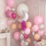 Шар (35''/89 см) Фигура, Полумесяц, Серебро, 1 шт., 901555P