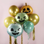 Шар (22''/56 см) Фигура, Страшная тыква на Хэллоуин, Оранжевый, 1 шт., G72067