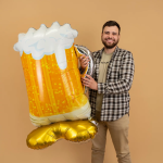 Шар 3D (60''/152 см) Фигура на подставке, Кружка пива, 1 шт. в уп., 24040
