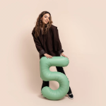 Шар (40''/102 см) Цифра, 5 Slim, Мятный, Матовый, 1 шт. в уп., B901915MM