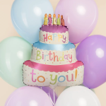 Шар (22''/56 см) Фигура, Торт на День Рождения, 1 шт., 27199
