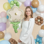 Шар (33''/84 см) Цветок, Кремовый, 1 шт., 27474