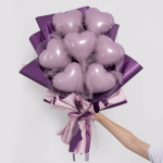 Набор шаров с клапаном (9''/23 см) Мини-сердце, Орхидея, 5 шт. в уп., 224982