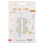 Шар (40''/102 см) Цифра, 8, Белый песок, Сатин, 1 шт. в уп., 27168