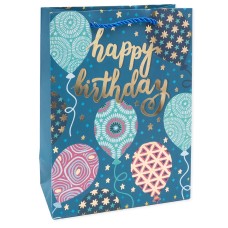 Пакет подарочный, 210гр, Happy Birthday, Дизайн №2, Металлик, 40*31*12 см, 1 шт., 503171