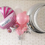 Шар (35''/89 см) Фигура, Полумесяц, Серебро, 1 шт., 901555P