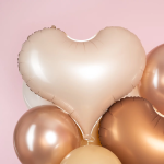 Шар (24''/61 см) Сердце, Люкс, Белый песок, Сатин, 1 шт. в уп., 26467