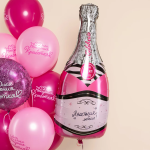 Шар (39''/99 см) Фигура, Бутылка Шампанское, Розовый, 1 шт. в уп., 190417PP