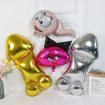 Шар (39''/99 см) Фигура, Мистер Пи-Пи, Дизайн НЮ, Серебро, 1 шт., 23915