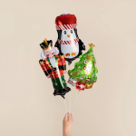 Шар с клапаном (17''/43 см) Мини-фигура, Новогодняя елочка, 5 шт. в уп., 26848