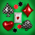 Шар (26''/66 см) Фигура, Покер, Карточная масть: Трефы, Черный, 1 шт., 23579