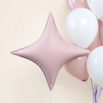 Шар (31''/79 см) Звезда, 4х-конечная, Сириус, Пыльная роза, Сатин, 1 шт., 27677