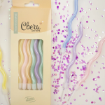 Свечи Нежные спирали, Ассорти, Макарунс, 0,55*12 + 3 см, 6 шт. с держат., 802958