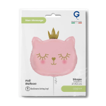 Шар (21''/53 см) Фигура, Котенок Принцесса, Розовый, 1 шт. в уп., G72071-P