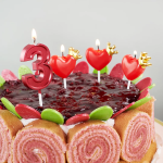 Свеча Цифра, 3 Чистая линия, на шпажке, Красный, 4,7*6,7 + 7 см, 1 шт. с держат., 802803