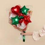 Шар с клапаном (10''/25 см) Мини-сердце, Красный, Металлик, 1 шт., 27237