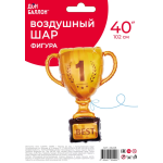 Шар (40''/102 см) Фигура, Кубок Чемпиона, №1, Золото, 1 шт. в уп., 26228