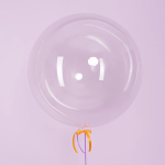 Шар с клапаном (18''/46 см) Сфера, Deco Bubble, Прозрачный, Кристалл, 1 шт. в уп., 550512-18