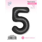 Шар (40''/102 см) Цифра, 5 Slim, Черный, Сатин, 1 шт. в уп., C901915SN