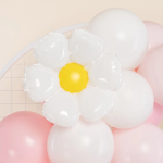 Шар (18''/46 см) Цветок, Ромашка (надув воздухом), Белый, 1 шт. в уп. (цв.этик.), 19667S