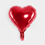 Шар с клапаном (10''/25 см) Мини-сердце, Красный, Металлик, 1 шт., 27237