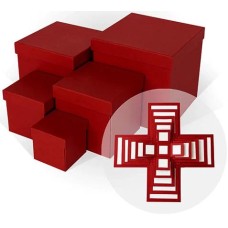 Набор коробок WOW - Сюрприз, Текстура рогожки, Красный, 21*21*21 см, 5 шт. в упак. , Д11003.062