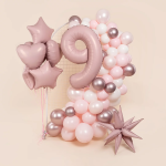 Шар 3D (26''/66 см) Звезда, Составная, Пыльная роза, 1 шт. в уп., 224654